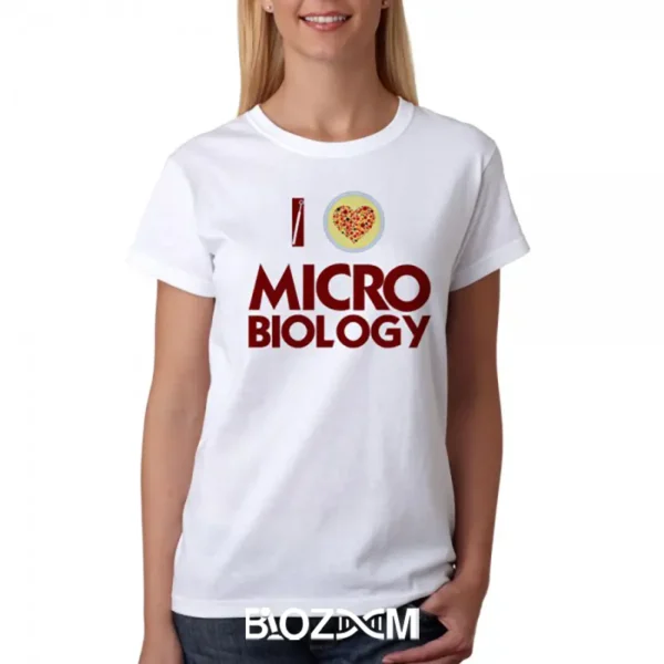 تصویر تیشرت طرح I Love Microbiology کد 134