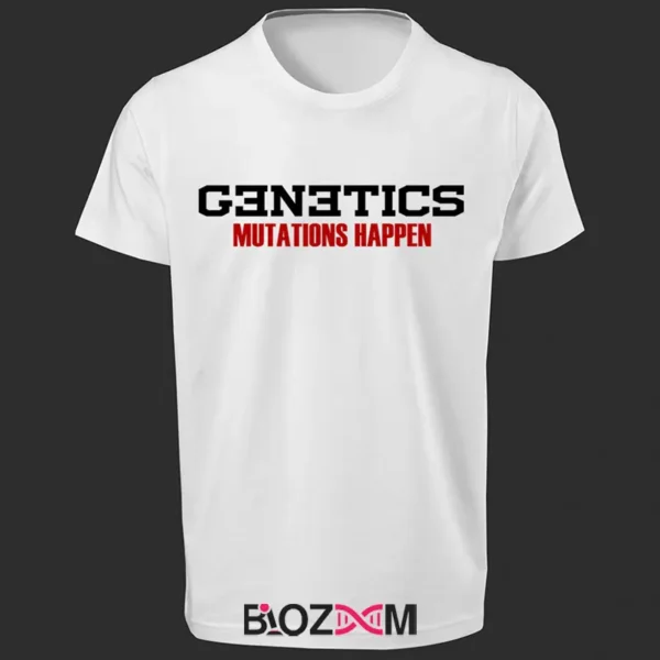 تصویر تیشرت طرح genetics mutations happen کد 151
