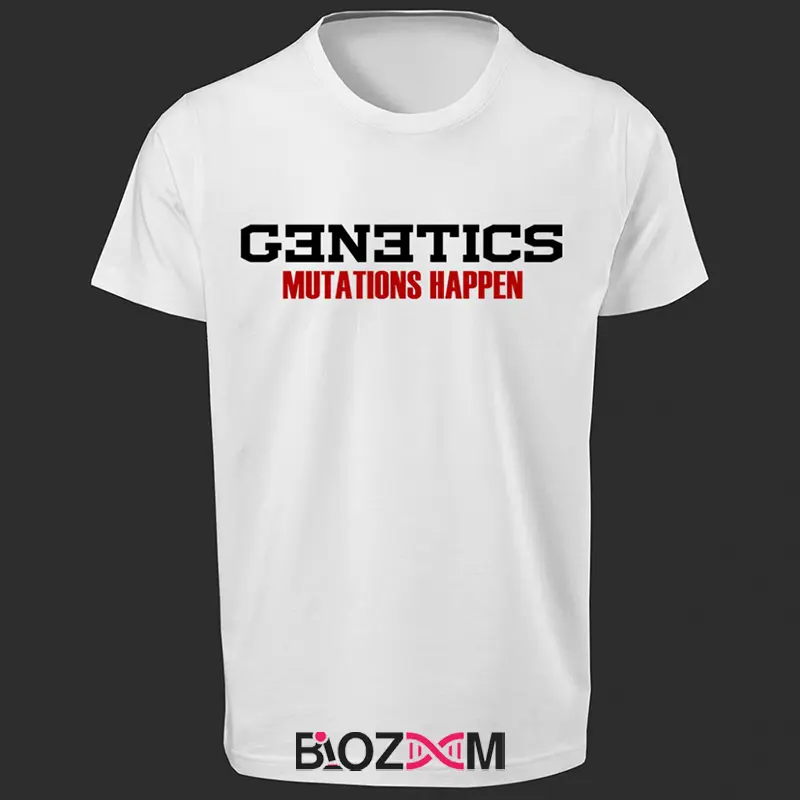 تصویر تیشرت طرح genetics mutations happen کد 151