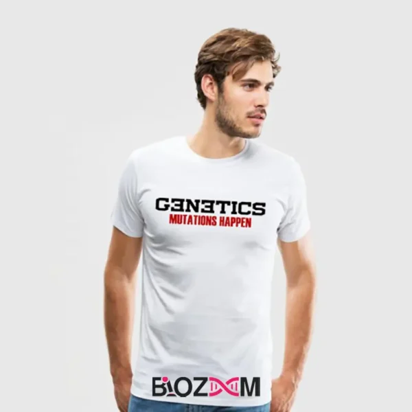 تصویر تیشرت طرح genetics mutations happen کد 151