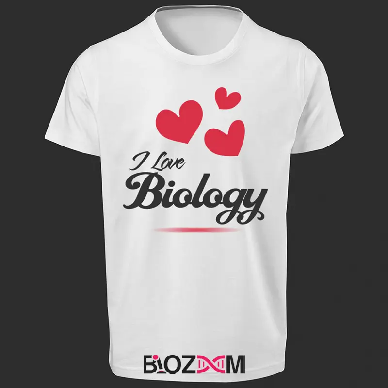تصویر تیشرت طرح I love biology کد 178