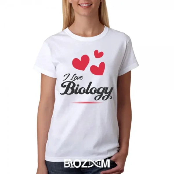 تصویر تیشرت طرح I love biology کد 178
