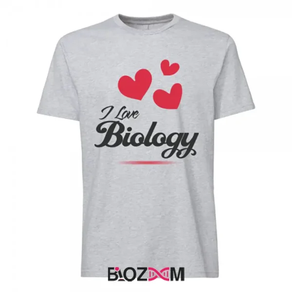تصویر تیشرت طرح I love biology کد 178