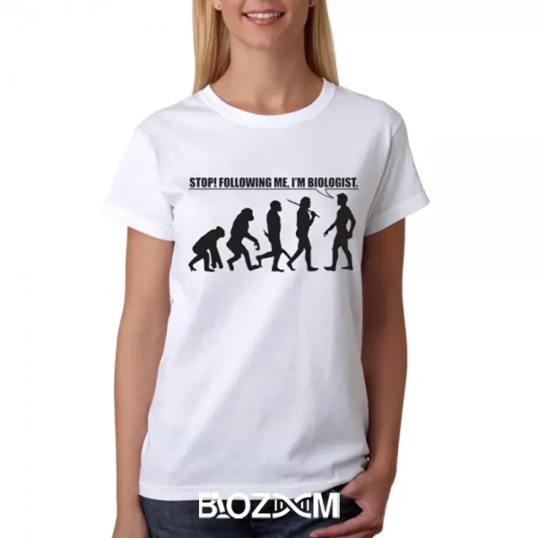تیشرت طرح stop, following me, I am biologist زیست شناسی - کد 179 - تصویر 3