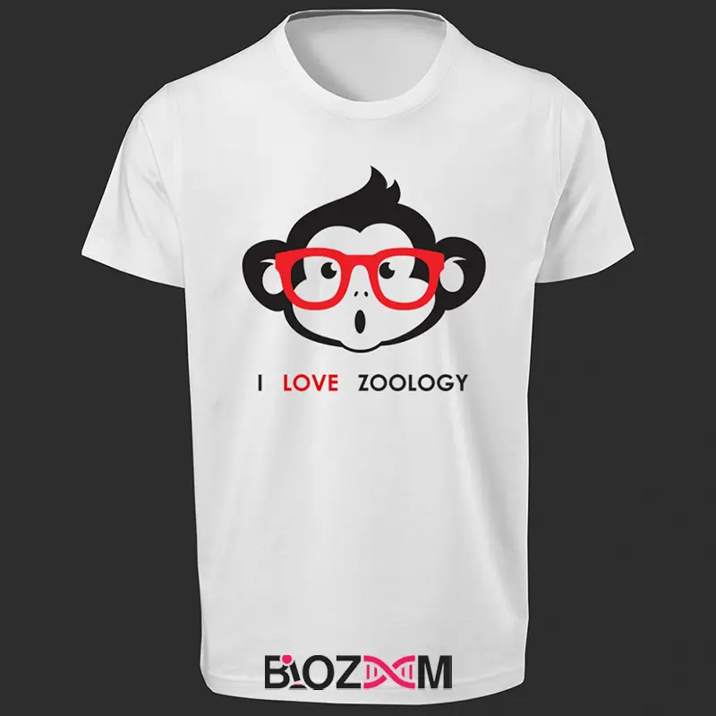 تصویر تیشرت طرح I love zoology کد 182