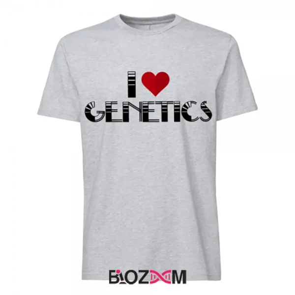 تصویر تیشرت طرح I love genetics کد 183