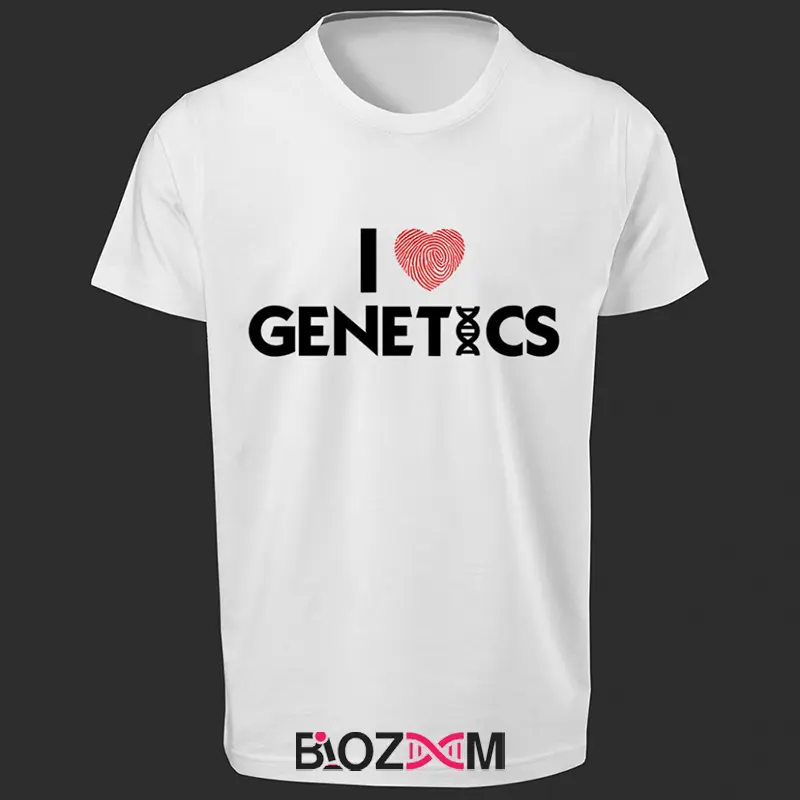تصویر تیشرت طرح I love genetics2 کد 184