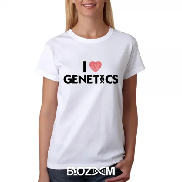 تصویر تیشرت طرح I love genetics2 کد 184