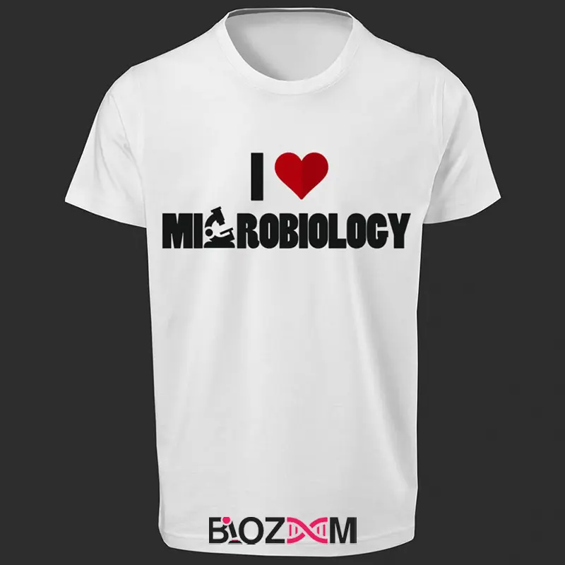 تصویر تیشرت طرح I love microbiology کد 185