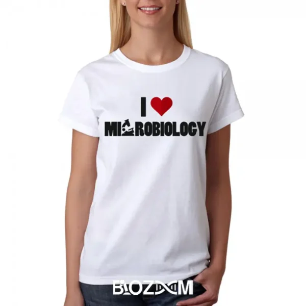 تصویر تیشرت طرح I love microbiology کد 185