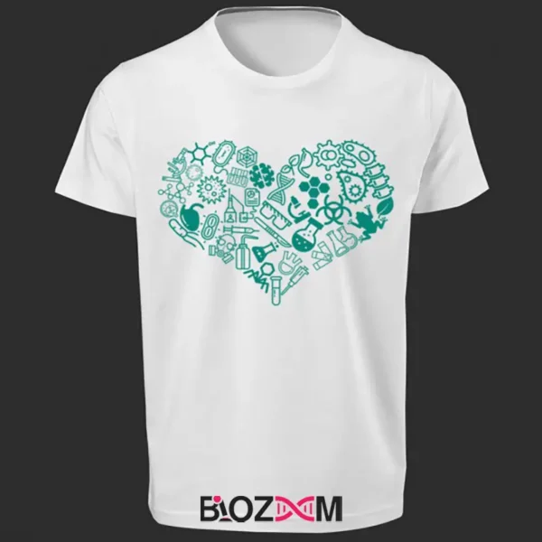 تصویر تیشرت طرح heart science کد 188