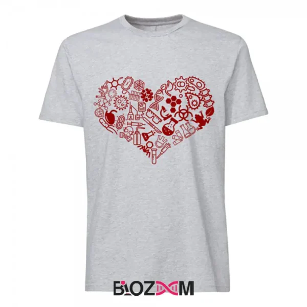 تصویر تیشرت طرح heart science کد 188