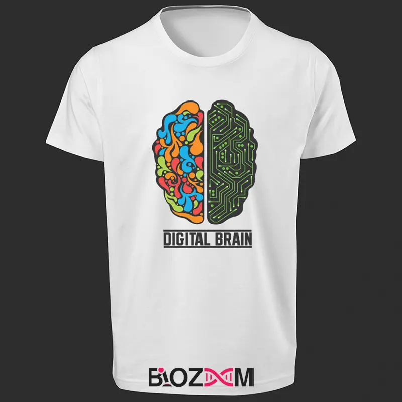 تصویر تیشرت طرح digital brain کد 190