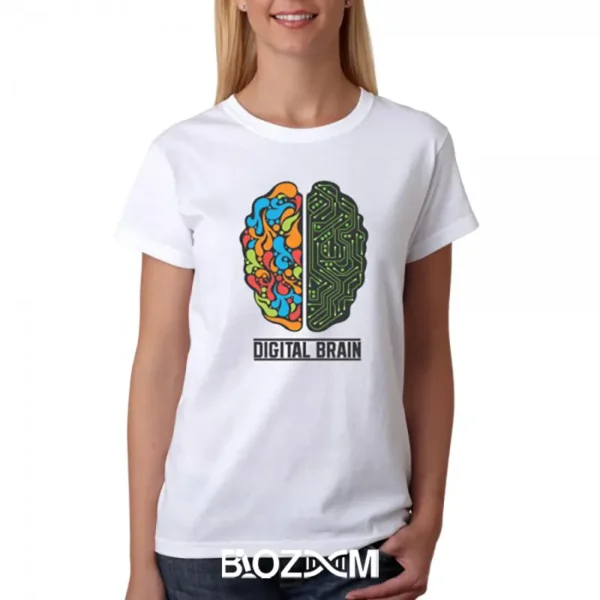 تصویر تیشرت طرح digital brain کد 190