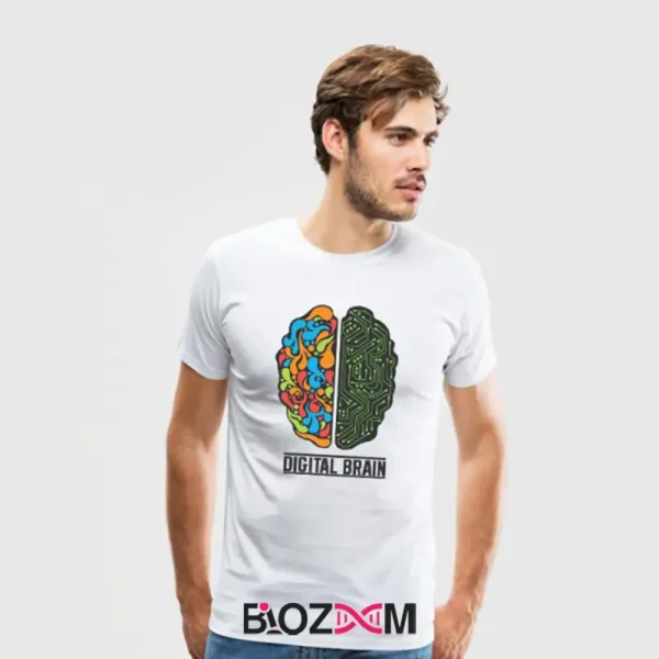 تصویر تیشرت طرح digital brain کد 190
