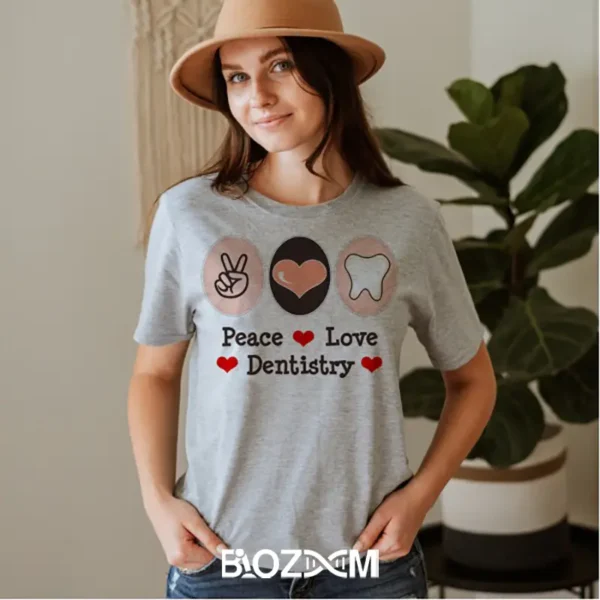 عکس تیشرت طرح صلح عشق دندان پزشکی کد 101