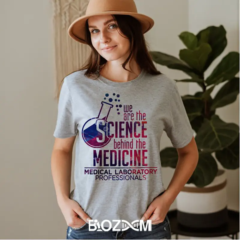 تصویر تیشرت طرح we are the science behind the medicine کد 101