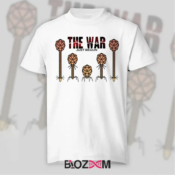 تصویر تیشرت طرح the war just begun کد 104