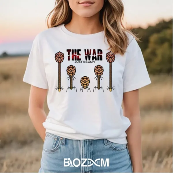 تصویر تیشرت طرح the war just begun کد 104